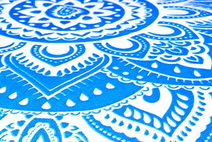 ICC Floor Pillows & Cushion Covers, Decorative Hippie Mandala Pouf Pillow Cover Bohemian Seating Meditation Cushion Cover, Large Boho Ottoman Case Pillowcase for Couch 32" Round Blue Flower - size: 32" x 32" (Pack of 1), style: Blue Flower