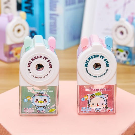 Cute Cartoon Electric Pencil Sharpener - Battery/Plug-in, Auto Sharpening for Kids Classroom/Home, Colored Pencils & Crayons Sharpener