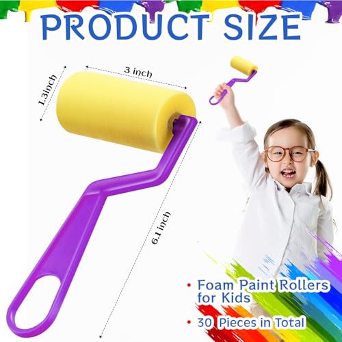 Tenceur 50 Pcs 3 Inch Foam Paint Rollers Painting Sponge Roller,Purple - color: Purple