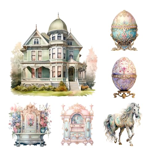 XERE 114 Pcs Pastel Victorian Era Scrapbook Stickers Set, Aesthetic Sticker for Scrapbooking and Journaling, Junk Journal Supplies, Bullet Journals Materials, Planner Arts Craft Collage Supplies - color: Pastel