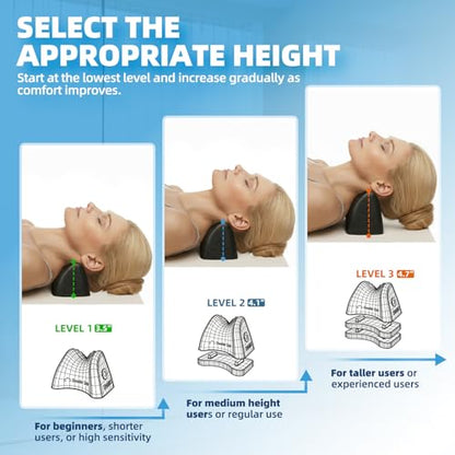 Comness 3-Level Occipital Release Tool for TMJ Relief & Pivotal Therapy - Neck Stretcher Pillow with Non-Slip Base, Height Adjustable Cervical Traction for Neck, Shoulder and Back