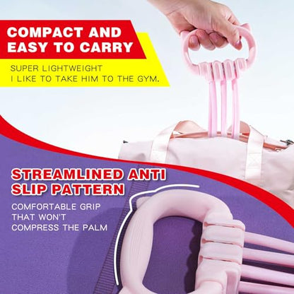 6 Gear Adjustable Resistance Bands, Fitness Resistance Bands Exercise Bands with Comfort Grips, Unisex, for Arms, Chest Extender, Home Workout, Fitness, Pilates - color: Pink