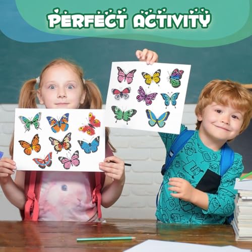 Labeol Diamond Art Kits for Kids Boys and Girls Ages 6-8-10-12 Easy to DIY Creative Diamond Art Sticker Craft by Numbers Kits for Kids and Adult Beginners (Shining Butterfly) - style: Shining Butterfly