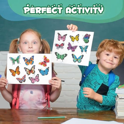 Labeol Diamond Art Kits for Kids Boys and Girls Ages 6-8-10-12 Easy to DIY Creative Diamond Art Sticker Craft by Numbers Kits for Kids and Adult Beginners (Shining Butterfly) - style: Shining Butterfly