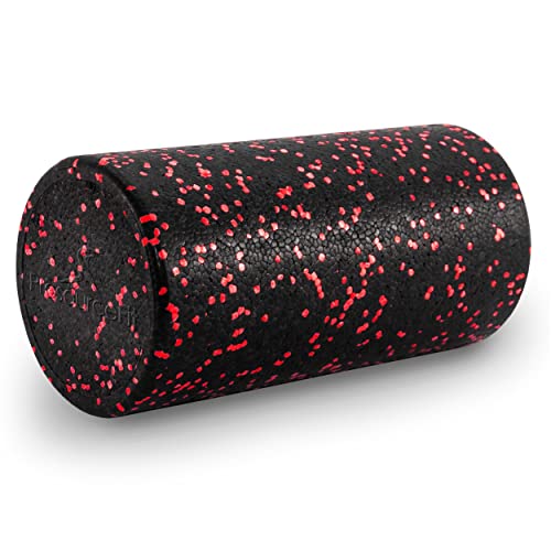 ProsourceFit High Density Foam Rollers 12 - inches long, Firm Full Body Athletic Massage Tool for Back Stretching, Yoga, Pilates, Post Workout Muscle Recuperation, Black/Red - color: Black/Red, size: 12"H x 6"D