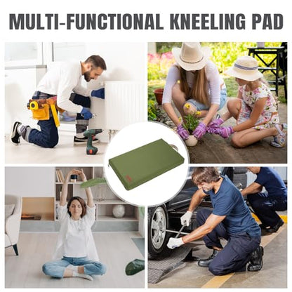 HappyPicnic Extra Thick Kneeling Pad, 1 Pack, Green, 17.5 x 11 x 2in | Soft High-density Foam knee Support, with Handle, Easy to Clean, for Gardening, Yoga, Prayer, Housework, Exercise - color: Green