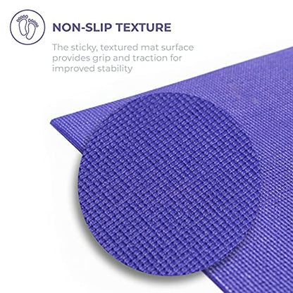Voyage 5mm Studio Yoga Mats, 4 Pack, 72x24in - color: Purple