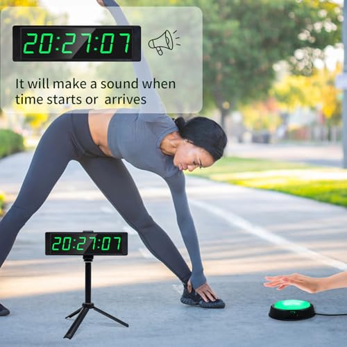 YZ Gym Timer Clock for Home Gym, Fitness Timer with Stopwatch, Large Digital Stopwatch Countdown Clock, 12/24H Digital Wall Clock, with Stand - style: Rechargeable (with stand)