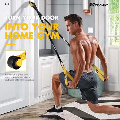 HOXWC Resistance Bands, Heavy Duty Pull Up Resistance Band with Door Anchor, Handles, Exercise Bands for Working Out Men&Women, Ideal for Pull Up, Muscle Training, Physical Therapy, and Home Workouts