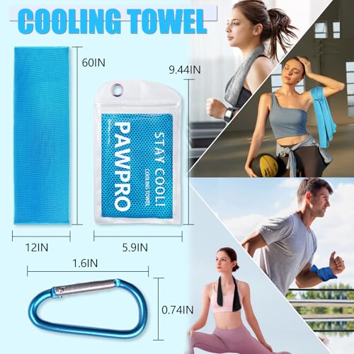 4 Pack Cooling Towels, Soft Breathable Cooling Towels for Neck and Face | Microfiber, Gym, Men, Women, Waterproof Bag, Carabiner, Yoga, Golf, Hiking, Running, athletes, gift, Blue, Green, Pink, Black - color: Light Blue/Royal Blue/Black/Grey