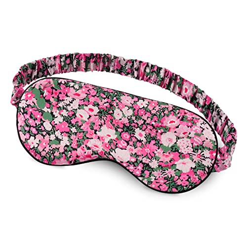 OLESILK 100% Natural Mulberry Silk Sleep Eye Mask Block Out Light, Fashion Printed Eye Mask Blindfold for Women Men Full Night Sleeping, Chic Eye Cover Eyeshade, Pattern 3 - color: Pattern 2