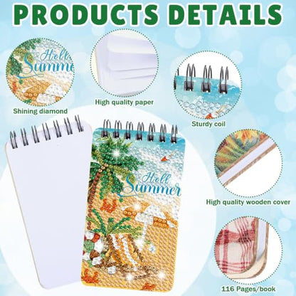 Fuyoooo 12 Pcs Holiday Diamond Art Notebook for Adults, 4.72 x 2.83 Inch | Seasonal Diamond Art Kits, Fall Halloween DIY Cover Notebook Diamond Painting for Beginner, 5d Journal Notepad Accessories - style: Seasonal