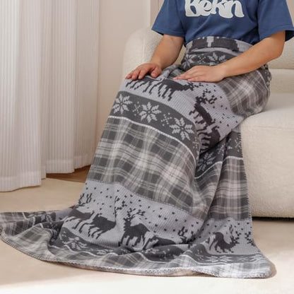 CAI TENG Fleece Blanket 6 Pack 50 X 60 Inch Christmas Blankets Throw Grey - color: Christmas Grey