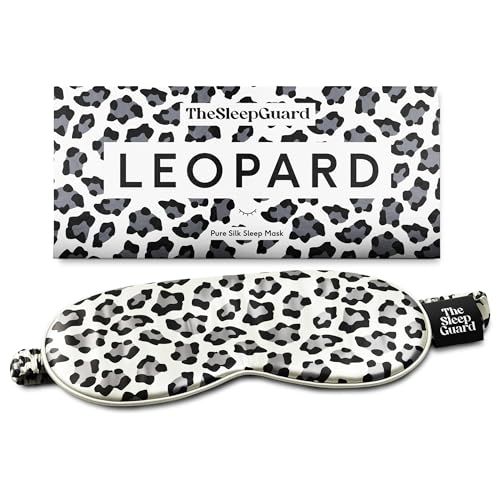 TheSleepGuard Pure Silk Sleep Mask [100% 6A Mulberry Silk, 22 Momme] Light Blocking Travel Essentials. Eye Masks for Sleeping. Black Oeko-Tex Blindfold. Eye Covers for Men & Women - color: Leopard Print