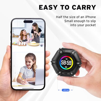 Smart FILP Pomodoro Timer 3/5/10/25/30/60min Preset, Silent & Sound Alarm - color: Real Black