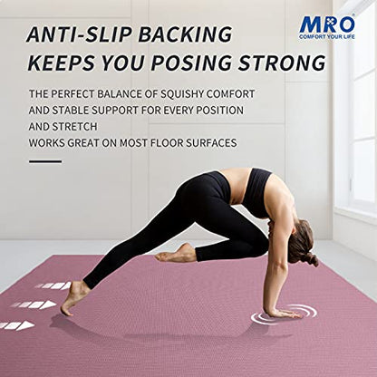 MRO Extra Large Yoga Mat, 12'x6'/9'x6'/7'x5'/6'x4' (9MM) - color: Purple, size: 6*4 FT