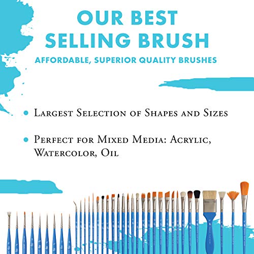 Princeton Select Artiste, Series 3750, Paint Brush for Acrylic, Watercolor and Oil, Flat Wash, 1 Inch - size: Size 1 inch