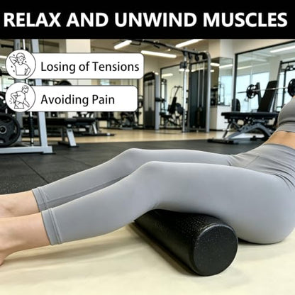 Hard Travel Size Back Roller, High Density Foam Roller for Exercise - color: Black