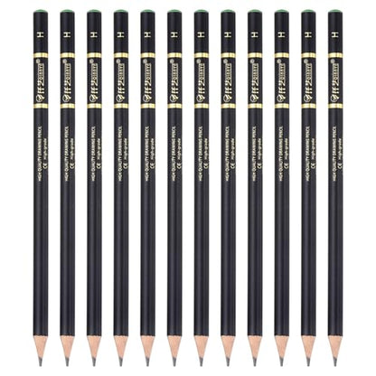 PATIKIL 12Pcs Drawing Pencils for Sketching, H Refill Sketch Pencils for Drawing, Graphite Art Pencil Set Professional Resistant Lead for Painting Shading Artist Office Supplies - size: H