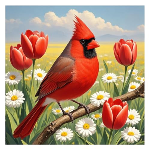 hill froeistung Cardinal Diamond Painting Kits for Adults | Bird Diamond Art Kits, 5D DIY Round Full Drill Paint with Diamonds Crafts for Home Wall Decoration Gifts 12×12Inch - color: HF-A066