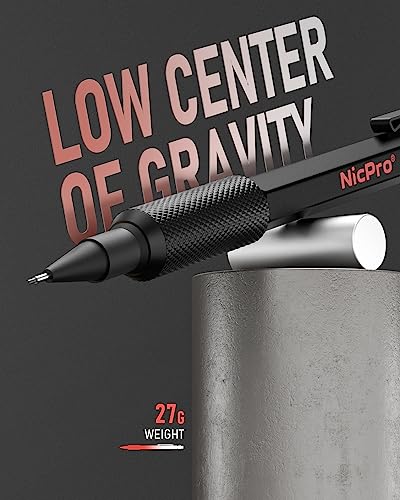 Nicpro 0.7 mm Mechanical Pencil Set with Case, 3PCS Metal Pencil | MP2000 Heavy Duty Lead Pencil + 6 Tube HB Lead Refill, Eraser, Weatherproof Metal Barrel for Outdoor Writing Drafting Drawing - size: 0.7mm