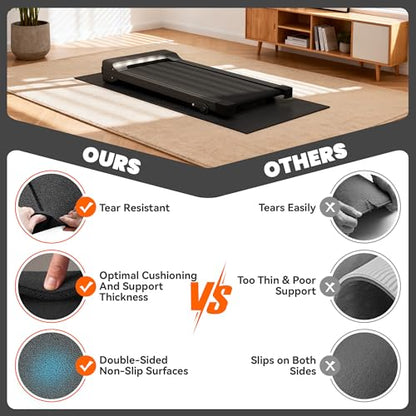 Stepwaver Walking Pad Mat, Treadmill Mat for Carpet & Hardwood Floors | High Density, 1/4 Thickness, Foldable, Floor Protection for Bike, Elliptical, Treadmill, Walking Pad - size: 55"L x 23.6"W x 0.2"Th