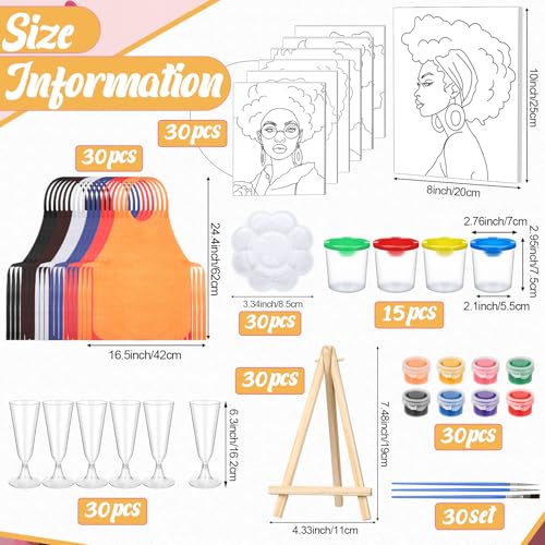 Sherr 285 Pcs 30 Sets Sip and Paint Kit for Adults,Fashion | Pre Drawn Canvas to Paint for Adults, Acrylic Paints, Brushes, Easels, Date Night, Birthday Party Gifts - style: Fashion