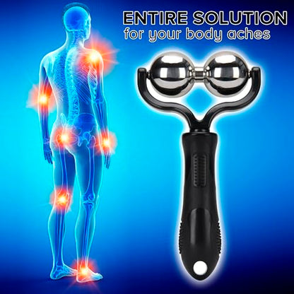 Nobility Massage Ball Roller– Ice Cold and Hot for Deep Tissue and Sore Muscle Relief of Stiffness and Stress, Body, Neck, Back, Foot, Plantar Double Black - color: Black
