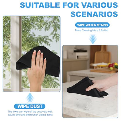 100% Cotton Washcloths Set, 12-Pack Wash Cloths,12x12 Inch Black - color: Black 12 Pack
