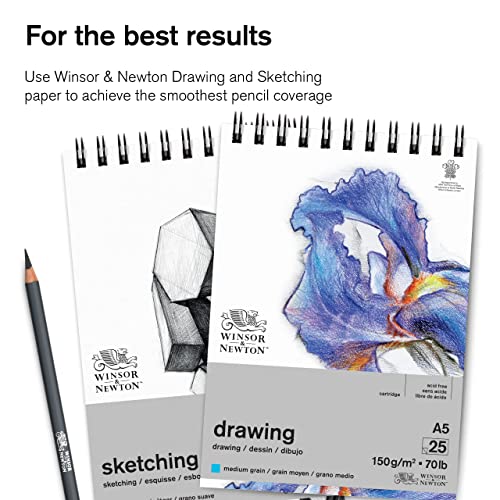 Winsor & Newton Studio Collection, Sketching Pencils, Set of 5 | Soft, Thick Core pencils, Varied Hardness, Soft Smooth Texture, Easy Blending, Stylish Metal Tin Included, High Quality Lead - style: 5 Sketching Pencils