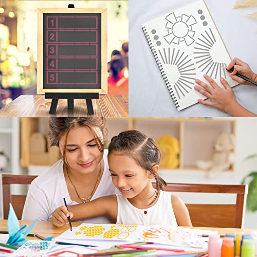MWOOT 24 Pcs Assorted Drawing Journaling Stencils Set,Mixed Shapes Scale Painting Templates for DIY Albums Schedule Wall Art Decor,Reusable Plastic Paint Template for Diary Card Making (17.8x12.7CM)