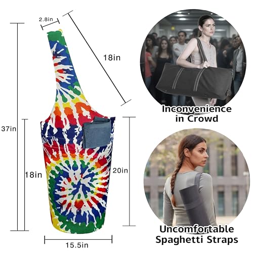 Yoga Mat Bag Carrier for Women with Side Large Pocket Durable Linen Workout Gym Travel Storage Pilates Mats - color: yoga bag - 02