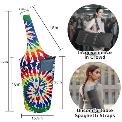 Yoga Mat Bag Carrier for Women with Side Large Pocket Durable Linen Workout Gym Travel Storage Pilates Mats - color: yoga bag - 02