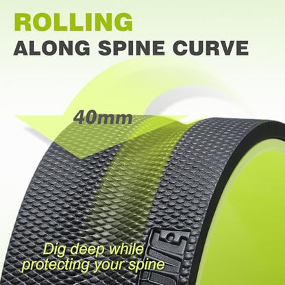 Back Roller Wheel - 4 Pack Yoga Foam Roller for Physical Therapy & Back Stretcher, Deep Tissue Massage for Pain Relief & Stretching | Green. - color: Green and Black