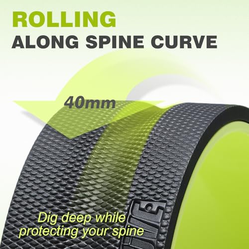 Back Roller Wheel - 3 Pack Yoga Foam Roller for Physical Therapy & Back Stretcher, Deep Tissue Massage for Pain Relief & Stretching | Green. - color: Green and Black