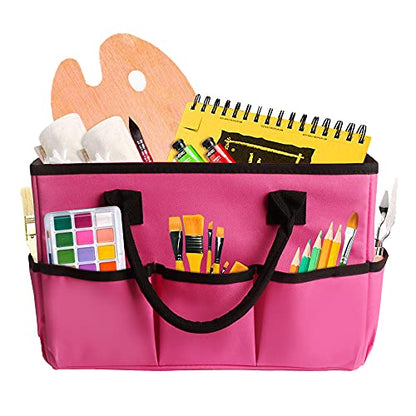 ZKOO Art Portfolio Bag (Black, 18" * 24") + Art Craft Storage Bag-Pink