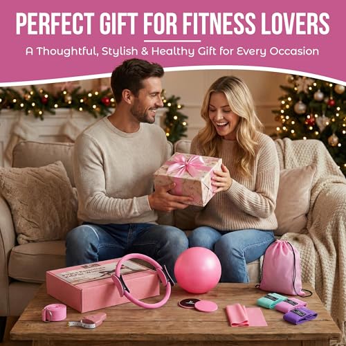 Home Pilates Kit for Women & Men | 15Pcs Better Me Pilates Kit with 14 Inches Pilates Ring and Ball Set, Resistance Bands, Core Sliders, Bag - Full Body Exercise Home Pilates Workout Kit