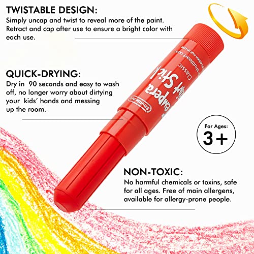 Tempera Paint Sticks, 40 Colors Solid Tempera Paint for Kids, Super Quick Drying, Works Great on Paper Wood Glass Ceramic Canvas (Pack of 2) - color: Multi