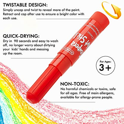 Tempera Paint Sticks, 40 Colors Solid Tempera Paint for Kids, Super Quick Drying, Works Great on Paper Wood Glass Ceramic Canvas (Pack of 2) - color: Multi