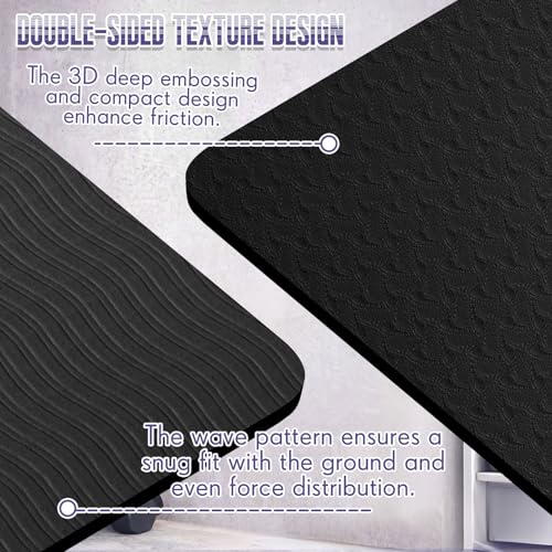Briwooody Yoga Mat Wall Mount with Holes - color: Black, size: 72"x24"x2/5''