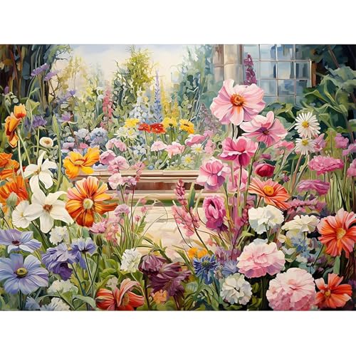 Paint by Numbers for Adults Flowers - Flower Paint by Number on Canvas | DIY Floral Oil Painting for Gift Home Wall Decor, Without Frame (16x20 inch) - color: MT22944