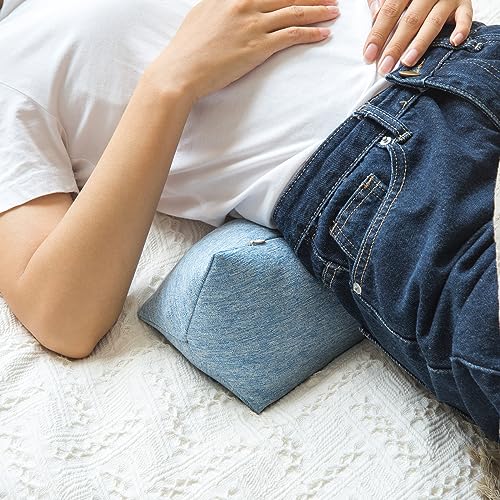 Buckwheat Neck Support Pillow Cervical Neck Cylinder Bolster Pillow,Buckwheat Hulls Adjustable Roll Pillow,Neck Pain Relief for Back and Side Sleepers Round Pillows for Lunch Break blue, 6*15 inch - color: Blue