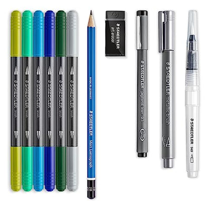 STAEDTLER 61 3001-2 Design Journey Hand Lettering and Watercolour Set - Mixed Set (Pack of 11 Pieces) - style: Hand lettering and watercolour set