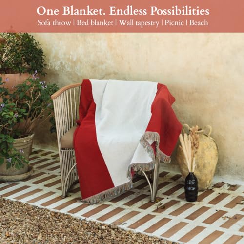Peru Flag Woven Throw Blanket – Woven Not Printed – 50x70 Peruvian Blanket for Couch, Bed or Wall – Made for Peruvians Living Abroad - color: Peru