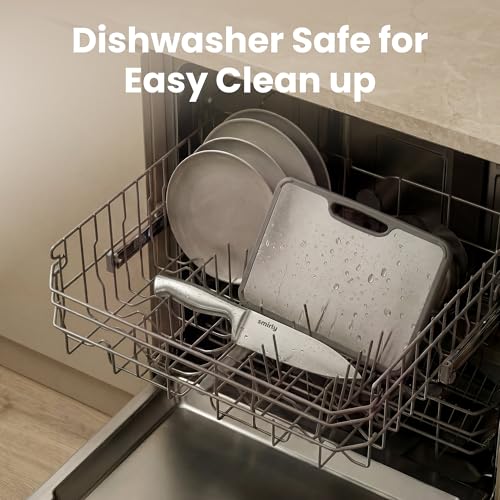 SMIRLY 15 Piece Knife Set with Block for Kitchen - Stainless Steel Knives | Heavy Duty Knife Block with Sharpener Rod, High Carbon Stainless Steel Knives, Dishwasher Safe, Ergonomic Handle