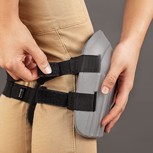 NoCry Foam Knee Pads for Work — Waterproof and Lightweight Knee Pads for Cleaning, and Easy Fit Knee Pads for Gardening with Adjustable Straps — Perfect Work Knee Pads for Women - color: Grey, style: 2-strap