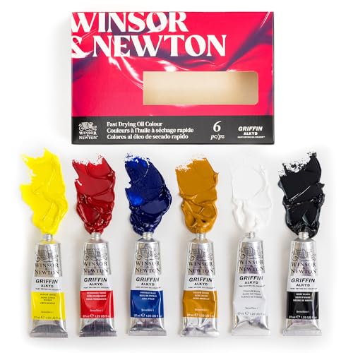 Winsor & Newton Griffin Alkyd Fast Drying Oil Paint, Beginners Set, 6 x 37ml Tubes