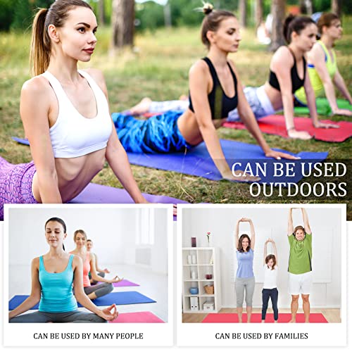 Hoolerry 36 Pieces Yoga Mats Sets Includes 12 Pcs Yoga Mats Bulk 68” x 24” x 6mm Thick Exercise Mat Non Slip 12 Resistance Bands 12 Carrying Straps for Women Girls for Gym Pilates - color: Bright Colors