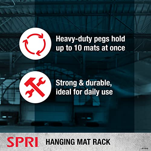 SPRI Hanging Exercise Mats for Gyms, Closed-Cell Foam Yoga & Fitness Mats with Grommets, Thick Workout Mats for Studios & Group Fitness Classes - color: Rack
