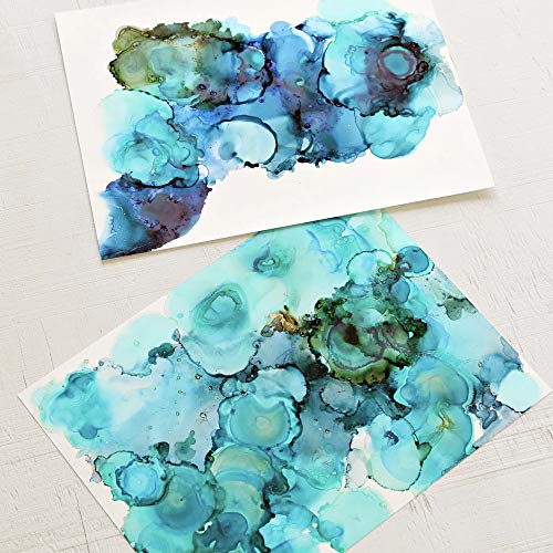 Pixiss Blue Alcohol Ink Set - 5 Shades of Highly Saturated Alcohol Ink for Epoxy Resin Supplies, Yupo Paper, Tumblers, Coasters - Resin Colorant for Epoxy Resin and Resin Art Supplies